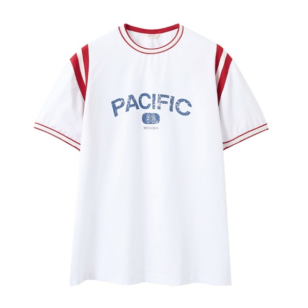 【Stray Kids着用】 MOONSUN UNISEX Pacific Line T-Shirt [White]