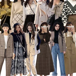 秋冬女性レデイースファッション幅広くしっか韓国ファッションセットアップ/トップス＋スカート/ シンプ