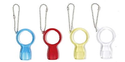 他サイト： プラスチック らくらく実感オープナー 4個セット (レッド・イエロー・ブルー・クリア各1個）の商品画像