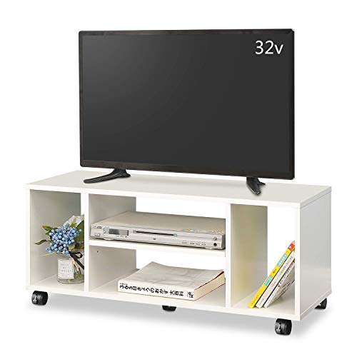 DEVAISE テレビ台 テレビラック テレビボード ローボード キャスター付き 移動便利 40インチまで対応 コーナー 幅900mm コンパクト 省スペース型 簡単組立 ホワイト WF0013A