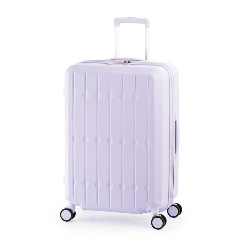 A.L.I　スーツケース ジッパータイプ 宿泊目安：4～6日間 66L ドリンクホルダー付き ダブルキャスター パステルラベンダー　ALI-6030SD-24W