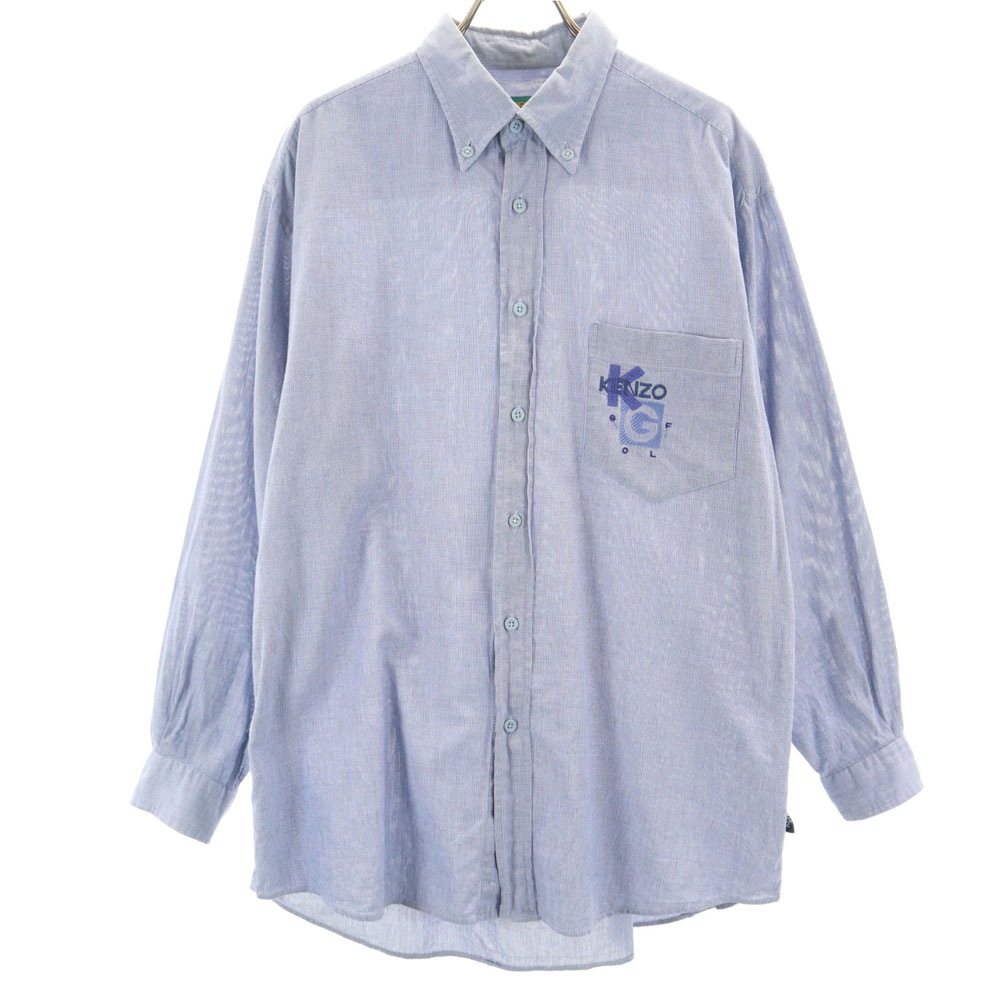 ケンゾーゴルフ 90s 日本製 オールド 長袖 ボタンダウンシャツ 4 ネイビー KENZO GOLF メンズ 5,468円