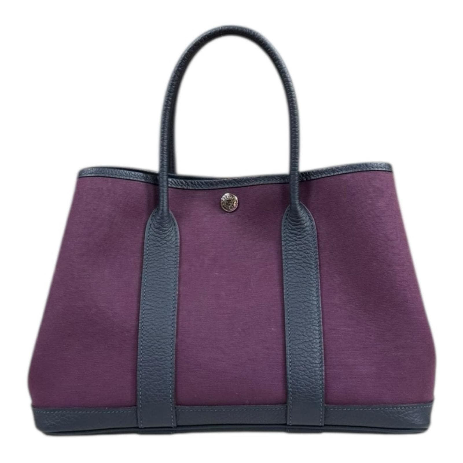 エルメス ガーデンパーティTPM トートバッグ トワルオフィシエ パープル HERMES 中古