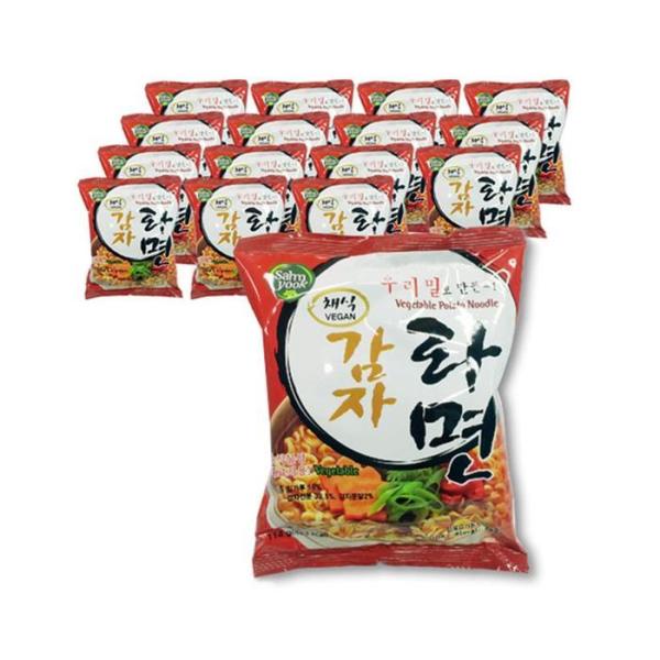 RGK3Q99Q三育 ウリミルチェシク じゃがいもラーメン ピリ辛 16袋 1箱