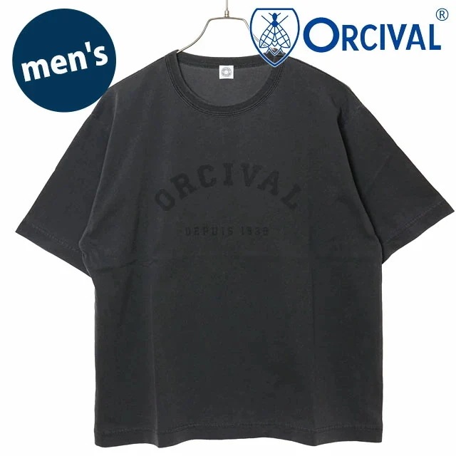 メール便 メンズ プリントTシャツ [OR-C0525-TAB]トップス カットソー 半袖 グレー CHARCOAL 正規取扱店