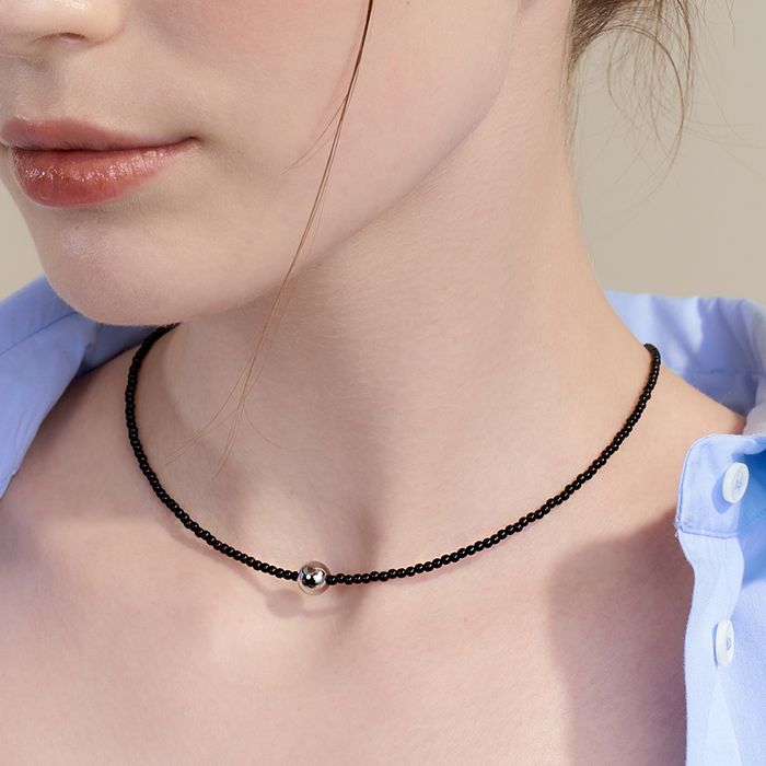 soft ball beads necklace おしゃれ 韓国芸能人着用 韓国ファッション