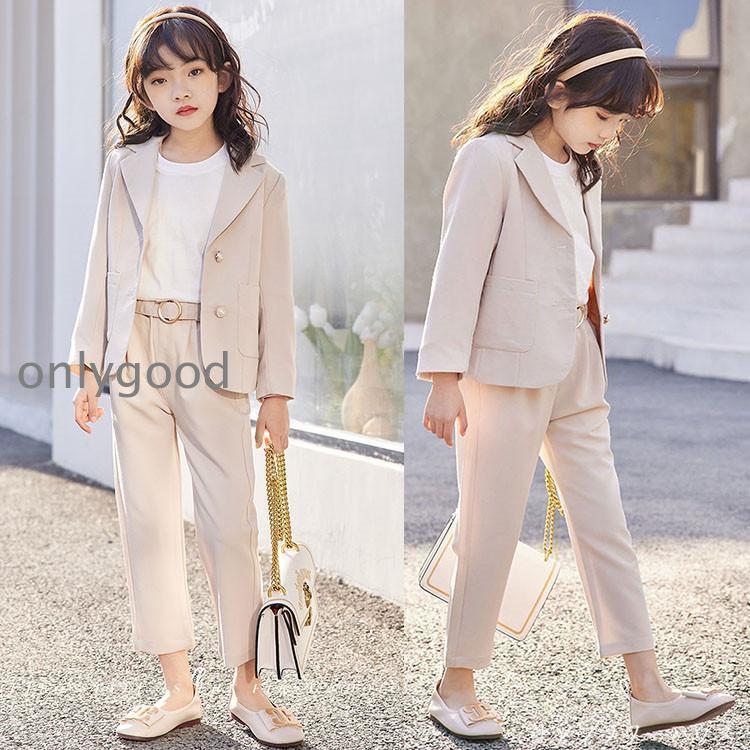 卒業式 パンツスーツ 女の子 入学式 スーツ 小学生 韓国 子供服 ピアノ発表会 パンツスーツ ジャケット パンツ キッズ スーツ 110 160 七五三