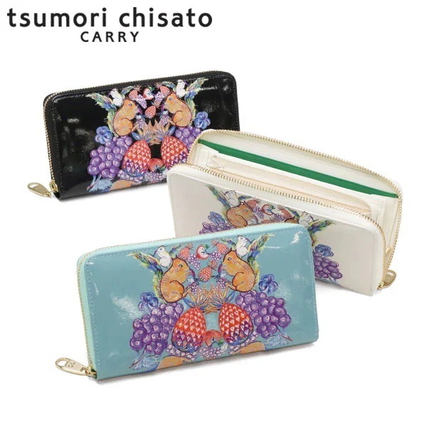 長財布 レディース 本革 財布 大容量 ブランド ラウンドファスナー 可愛い 女性 おしゃれ プリント 刺繍 エナメルレザー 羊革 日本製 tcアニマル ラウンド長財布 57937