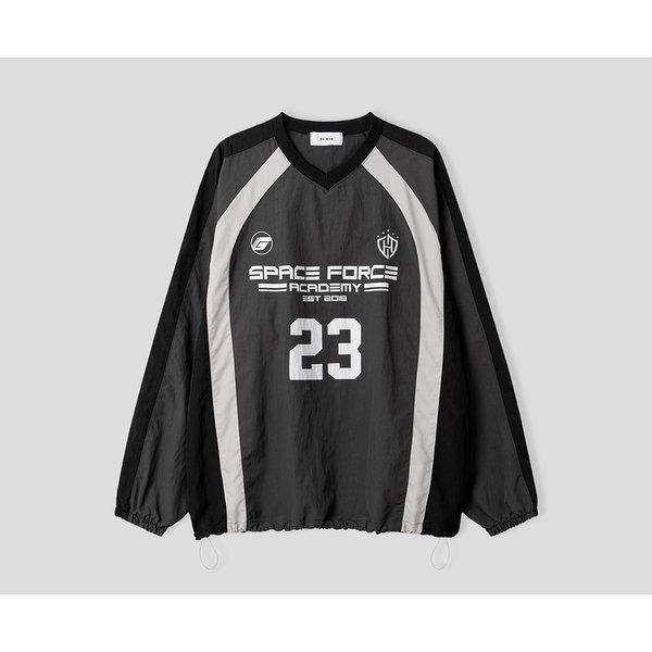 男性用フォース23 Vネックトラック長袖Tシャツ RM-TSA-Q052-黒色