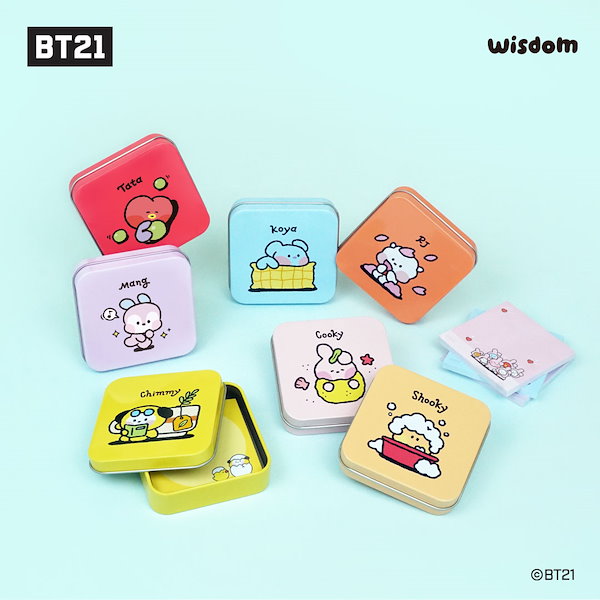 Qoo10] BT21 Tin case Memo pad ティ