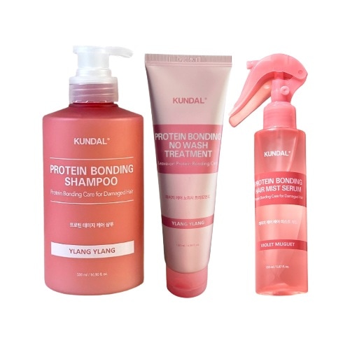 プロテインダメージケアシャンプー500ml + ノーウォッシュトリートメント130ml + ヘアミストセラム150ml 3点セット