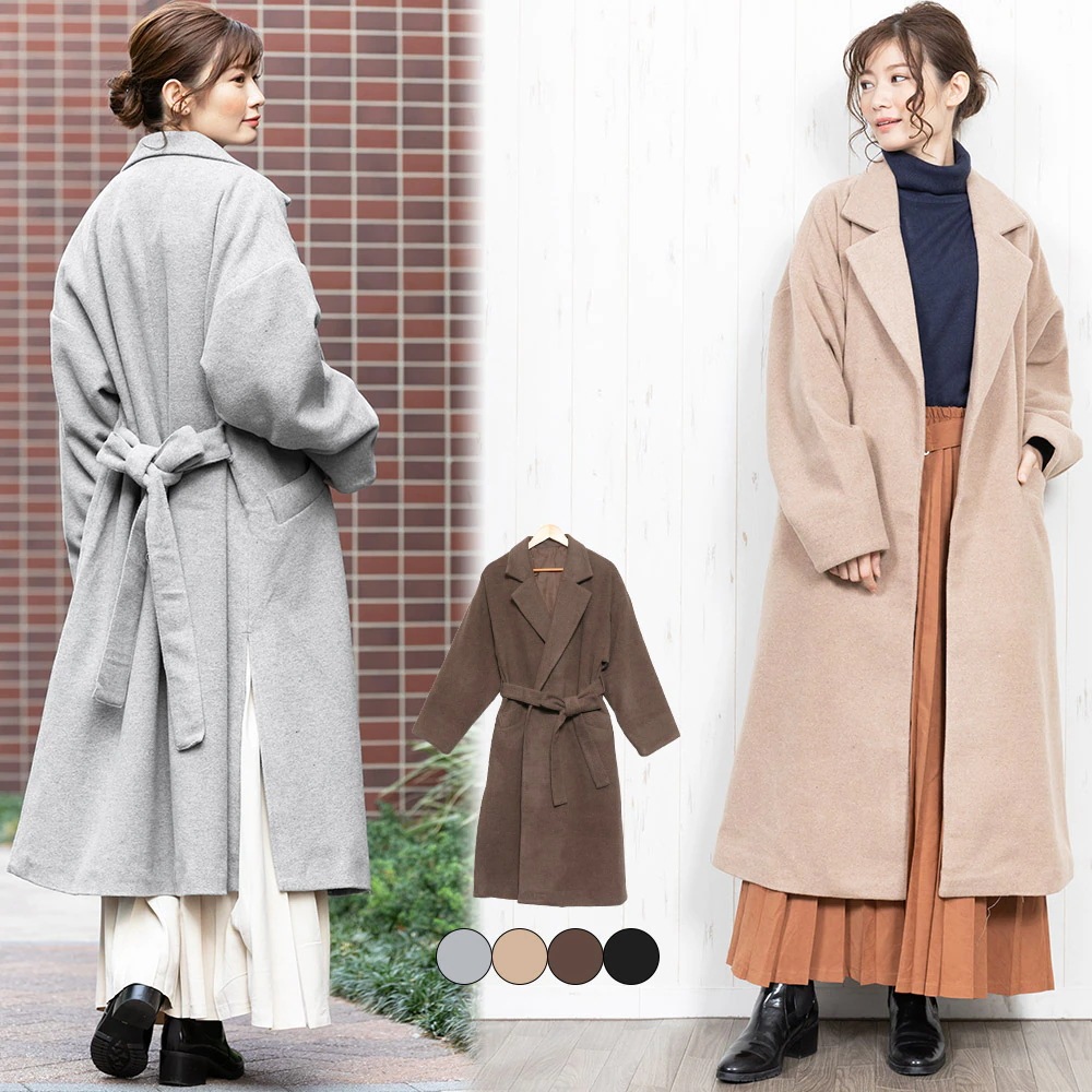 BIGシルエットロングコート/アウター/a9667