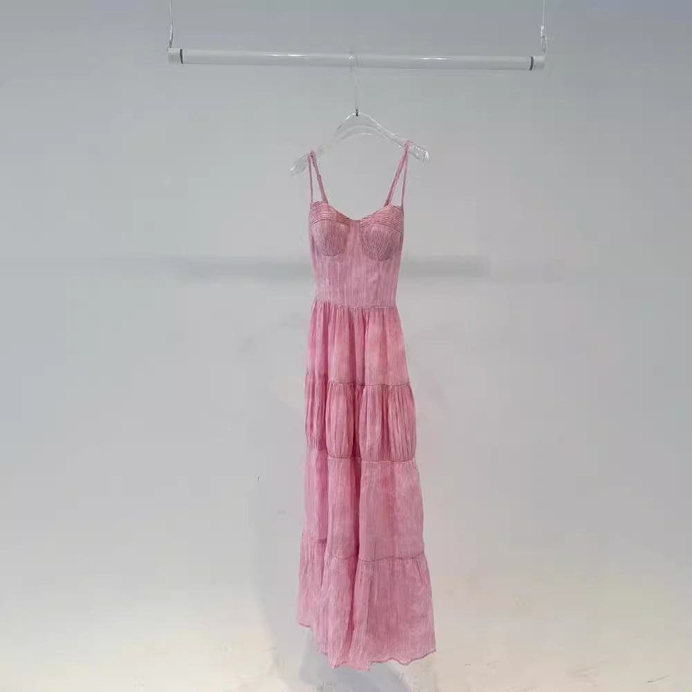 コーヒーブレイクフレンチジェントルスタイル初の愛の気質海辺の妖精スカートピンクドレスサマースカート長いスカート 5,405円