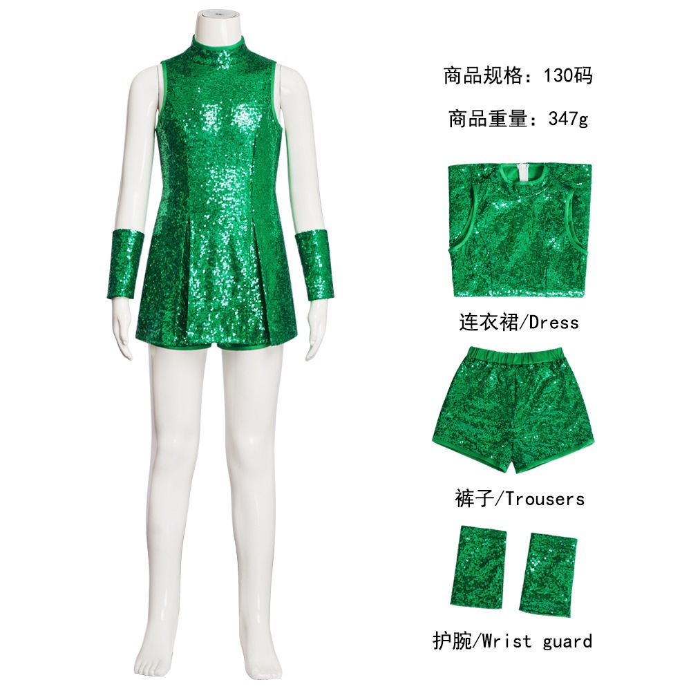 ヒップホップ風コスプレ衣装キラキラダンス衣装ハロウィンステージパフォーマンス衣装
