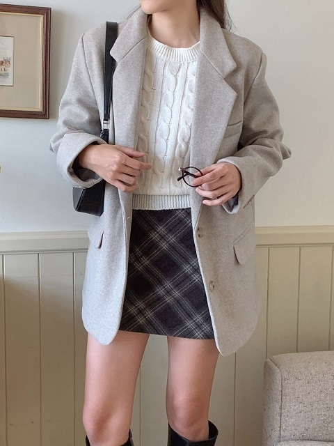 [元祖フィット!!] モダンなムード ツーボタン ベーシック ジャケット コート 2col