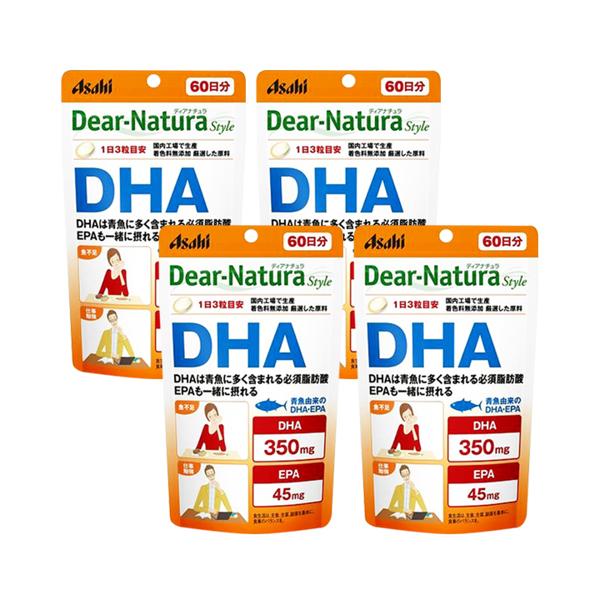 4個セット アサヒ ディアナチュラスタイル DHA 180粒 (60日分) パウチタイプ