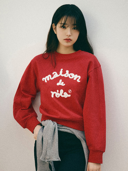 [IVE チャン·ウォニョン モデル着用] MAISON DE ROLA SWEATSHIRTS RED 韓国の人気ファッションブランド