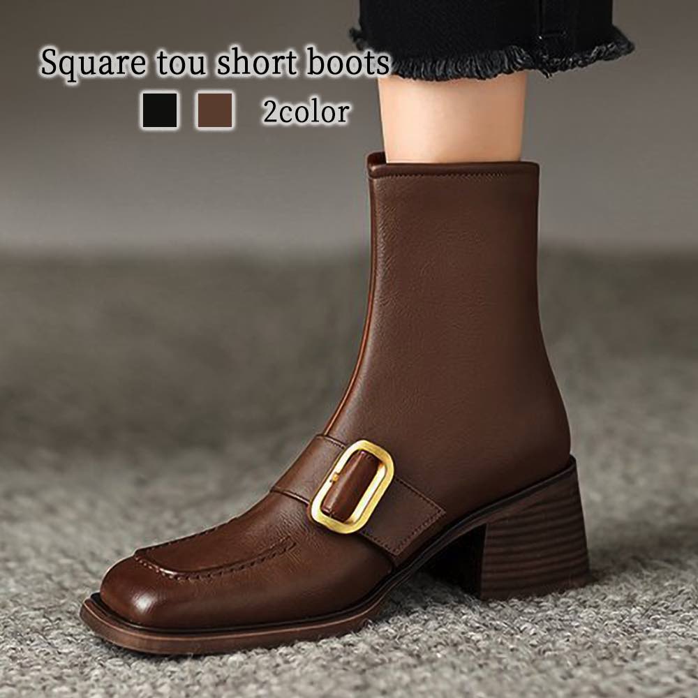 ブーツ レディース スクエアトゥショートブーツ 夏 ウォーキング 秋 撥水 防寒 春 靴 ショート 雨 おしゃれ ロング 本革 4E きれいめ 冬 フロント 歩きやすい ミドル丈 レースアップ 滑らな