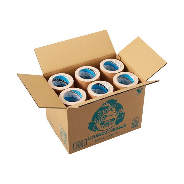 寺岡製作所リサイクルPET布テープ 無包装タイプ 50mmx25m 厚み約0.18mm クリーム 1605NP 1ケース（30巻）