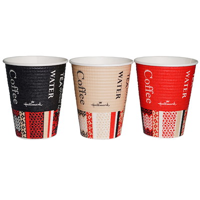 他サイト： サンナップ 業務用 断熱 紙コップ 260ml 50個入 エンボス カップ ホールマークカフェ 容量 目盛り 付き 3色(ガラ)込み 日本製 C2650ECの商品画像