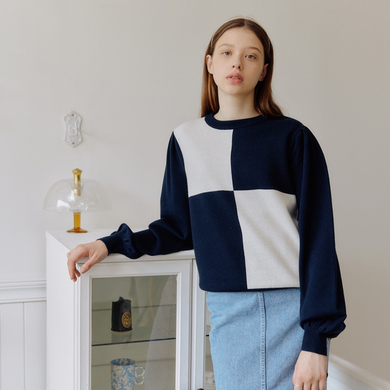 パフチェックニット(PUFF CHECK KNIT)