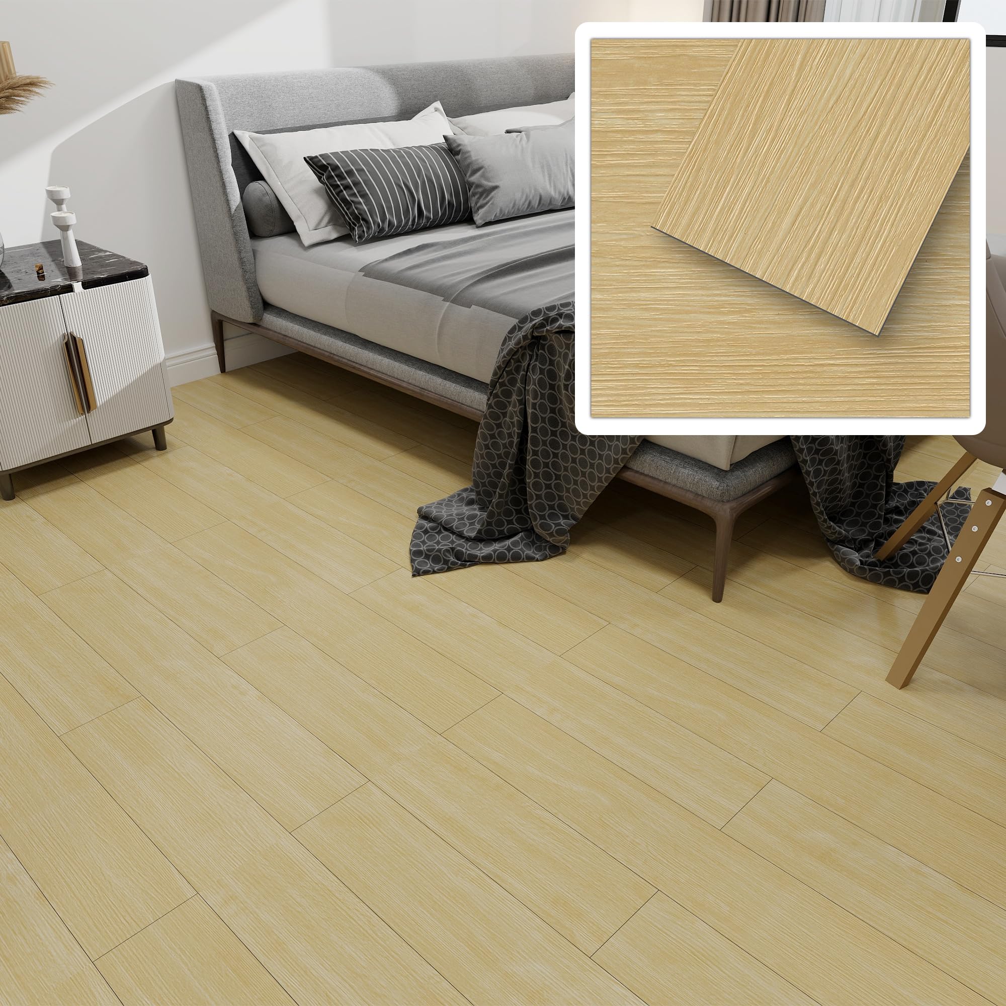 クッション フロア タイル 木目調 置くだけ 68枚入り/約6畳接着剤不要 フローリング 貼るだけ タイル シール ウッド 粘着シート フロア 初心者OK 賃貸ok 防水 リノベーション DIY フロ