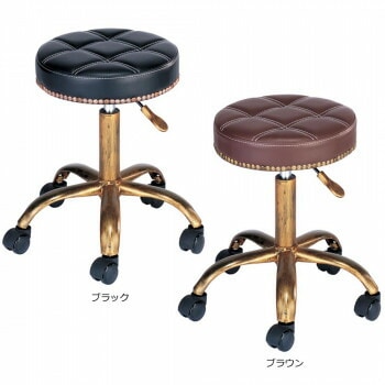 サロン向け アンティーク風スツール ビーナス　ブラック/60160