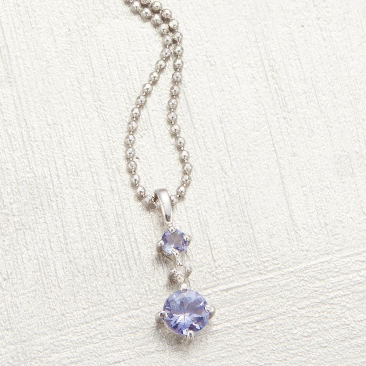 ネックレス レディース シルバー925 タンザナイト ダイヤモンド 天然石 3石 シンプル