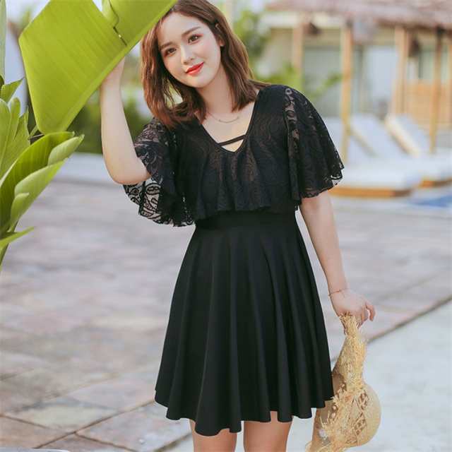 大きいサイズ 4L-10L 水着 ワンピース レディース カバーアップ水着 セパレート かわいい 20代 30代 40代 50代 ミセス 体型カバー水着 オトナ女子 半袖 レイヤード スイムキャップ 5,177円