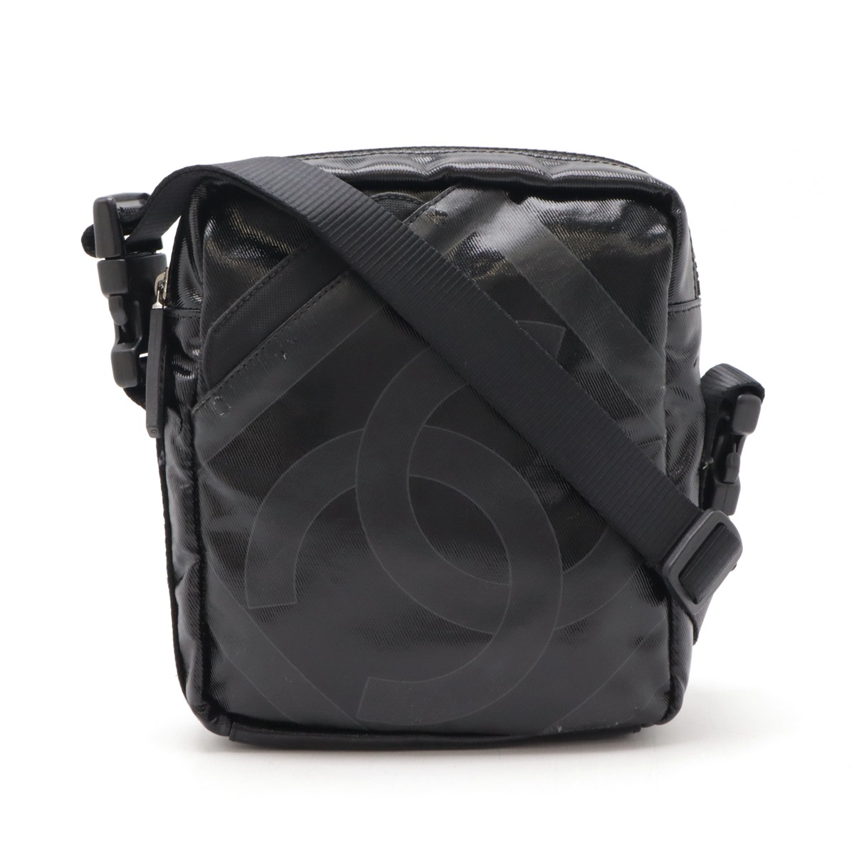 スポーツライン ショルダーバッグ 斜め掛け ポシェット ココマーク コーティングキャンバス ブラック 黒 A2656