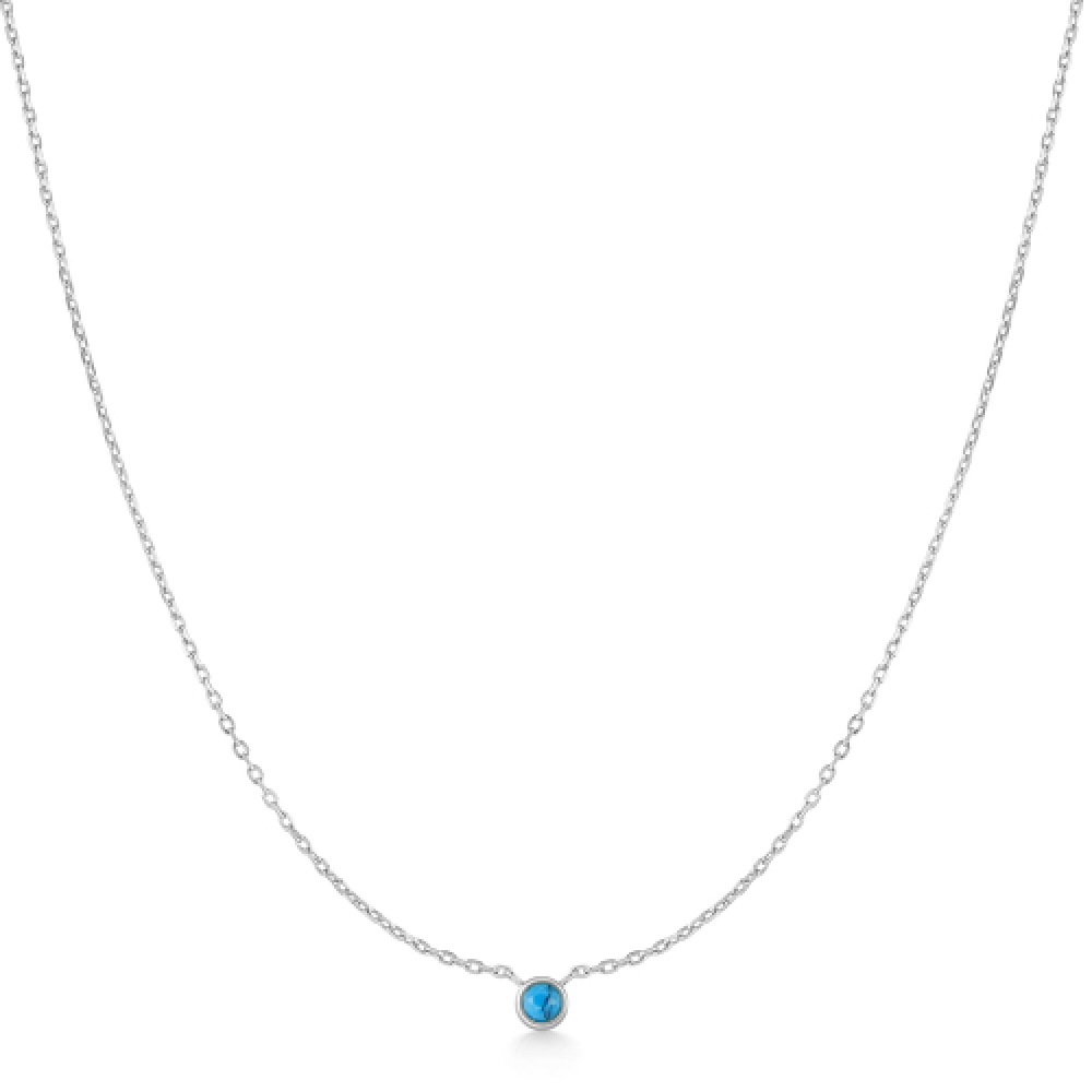 ANIA HAIE シルバーベゼルセットラップクリエイテッドターコイズソリティア 925 シルバーネックレス N073-01H
