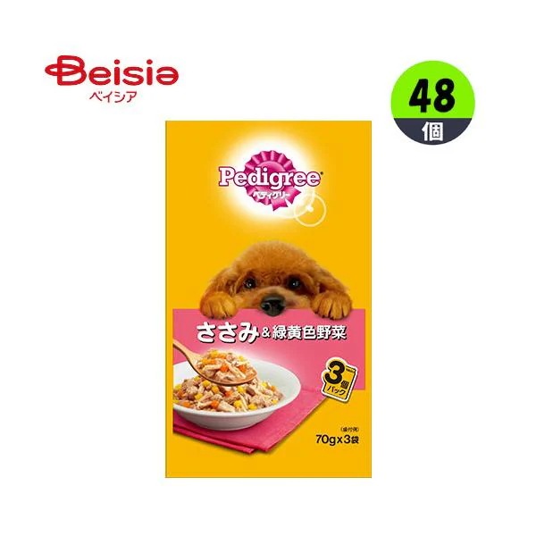 マースジャパン ペディグリー成犬用ササミ野菜70g×3袋×48個 まとめ買い 業務用 ペット 12,000円
