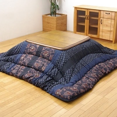 イケヒコ・コーポレーション 国内プリント こたつ厚掛敷布団セット 『万葉』 ブルー 205×315cm 5934560 【送料無料】