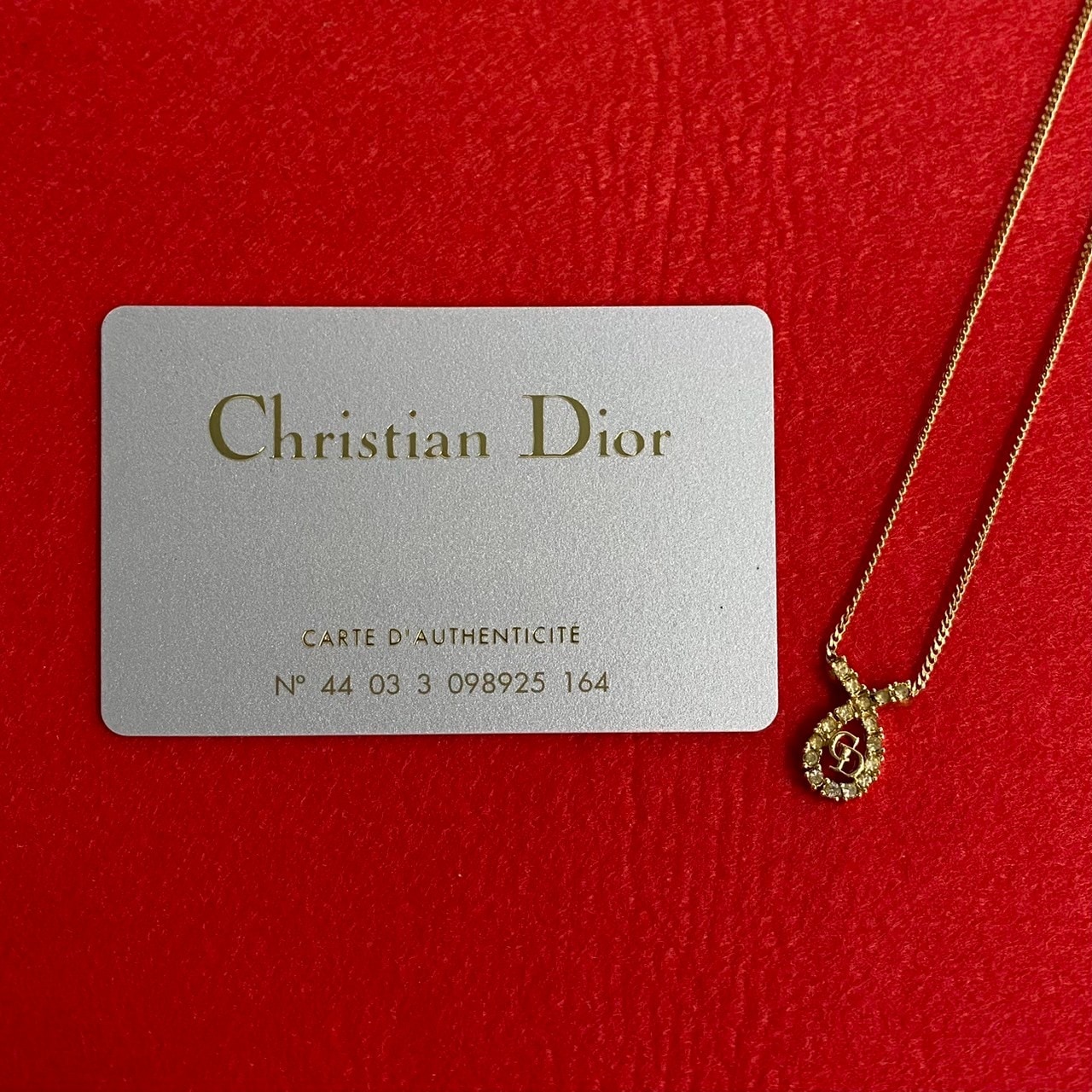 ヴィンテージ CD ロゴ モチーフネックレス GP ラインストーン ゴールド f84-1 22,010円