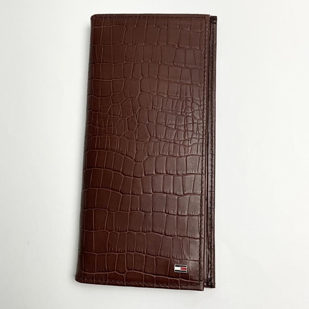 トミーヒルフィガー 財布 長財布 メンズ タン レザー 型押し BROWN TOMMY HILFIGER 31TL190004-200 ブラウン
