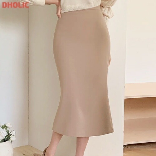 [メガ割りSALE]両起毛スリットマーメイドスカート