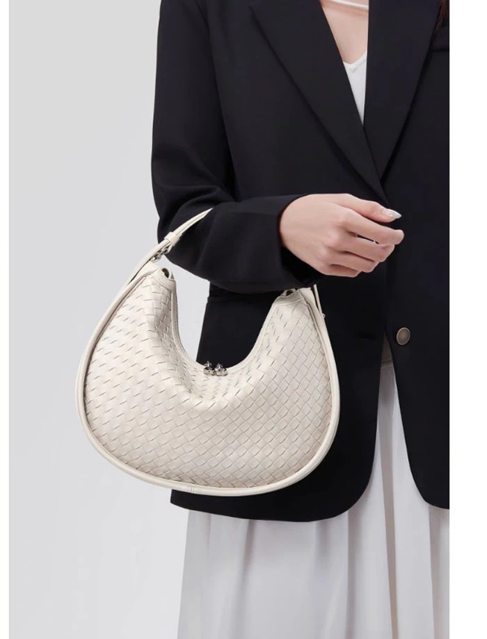 本革 ハンドバッグ レディース 小さめ 2way ショルダーバッグ 斜め掛け バッグ 軽量 レザー 編みバッグ ワンハンドル ファスナー付き バッグ 入学式 卒業式 結婚式 軽量 鞄 通勤 フォー