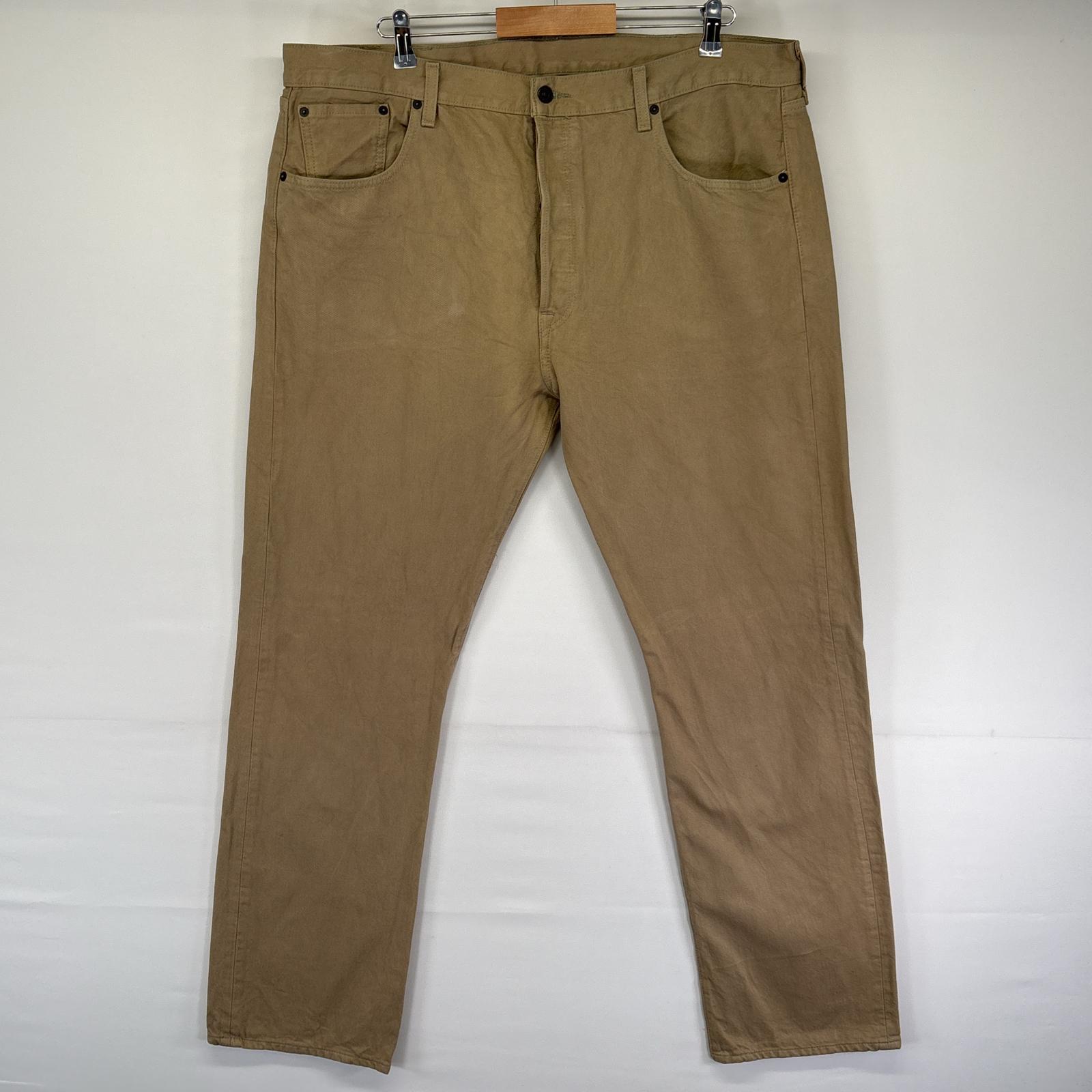 古着 デニムパンツ 501 ボタンフライ ストレート 長ズボン ジーンズ ジーパン w40 L34 ベージュ メンズ