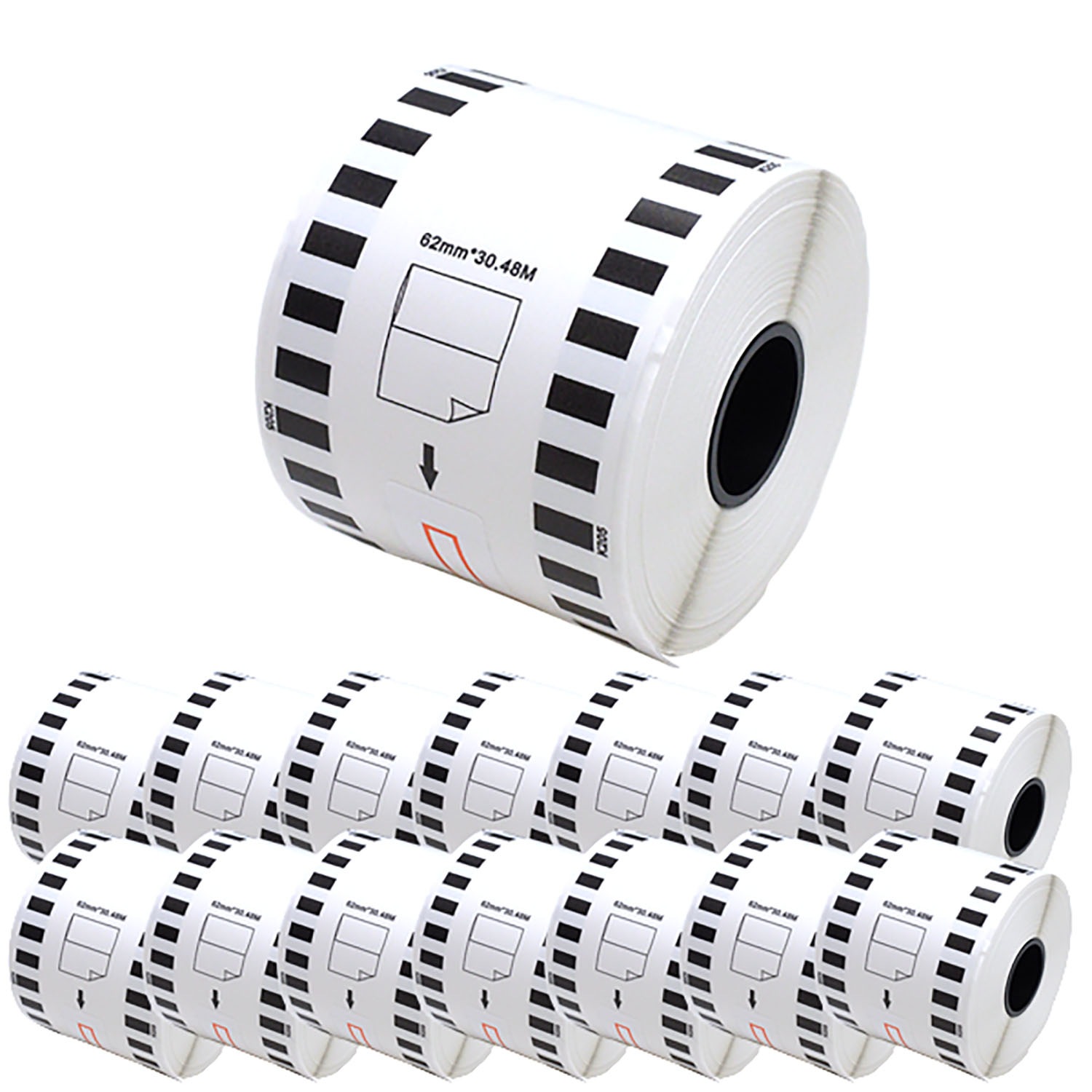 ブラザー用 ピータッチ DKテープ (感熱紙) DK-2205Y 互換品 長尺紙テープ(大) 黄 62mm×30.48m 15個セット 8,135円