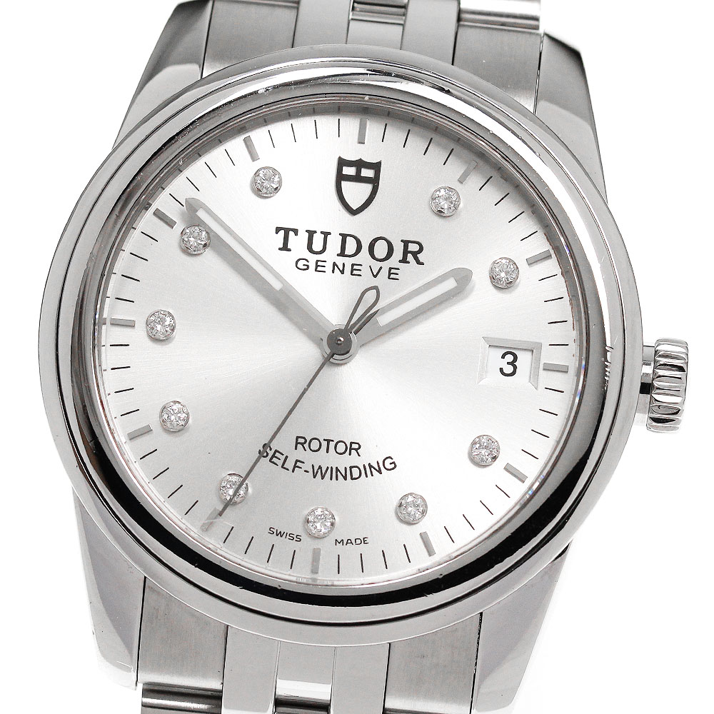 チュードル TUDOR 55000 グラマー デイト 10Pダイヤ 自動巻き ボーイズ 良品 _826022【中古】 100,800円