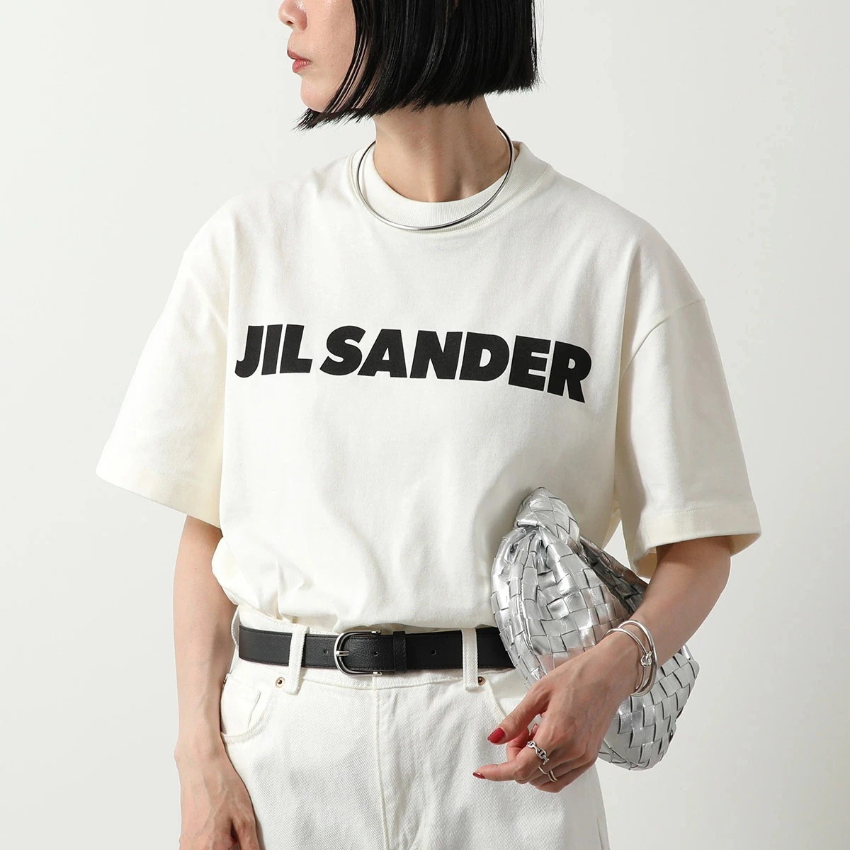 【カラー限定特価】JIL SANDER ジルサンダー Tシャツ J03GC0137 J45148 レディース 半袖 カットソー ロゴT オーバーサイズ J03GC0137J45148102 30,672円