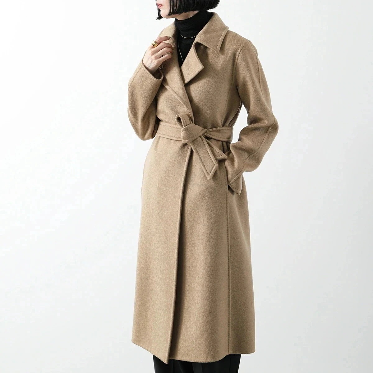 MAX MARA マックスマーラ ガウンコート MANUELA 1 マニュエラ レディース カシミヤ カシミアコート ロング丈 ラップコート ベルト付き ベージ