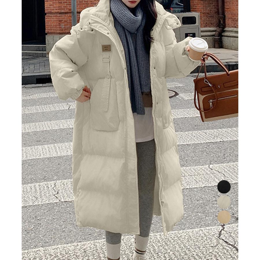フェイクダウンコート中綿入りロングコート