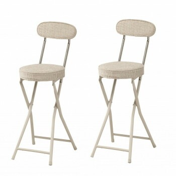 弘益（KOEKI） UTILITY フォールディングハイチェア ベージュ 2脚セット PFC40FBE