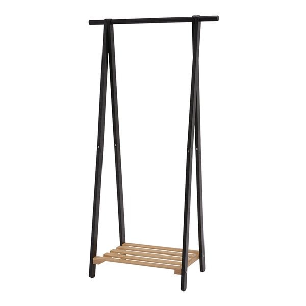 ハンガーラック シンプル 幅80cm 組立式 A型 棚付き 省スペース ダークグレー MHR-6033NDG