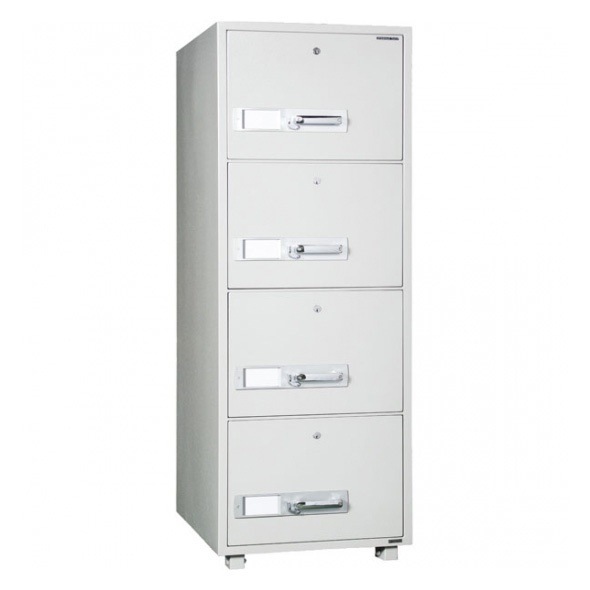 ダイヤセーフ 耐火キャビネット B4サイズ 4段 シリンダー錠（鍵）タイプ DSF680-4K 重量300kg JIS1時間耐火