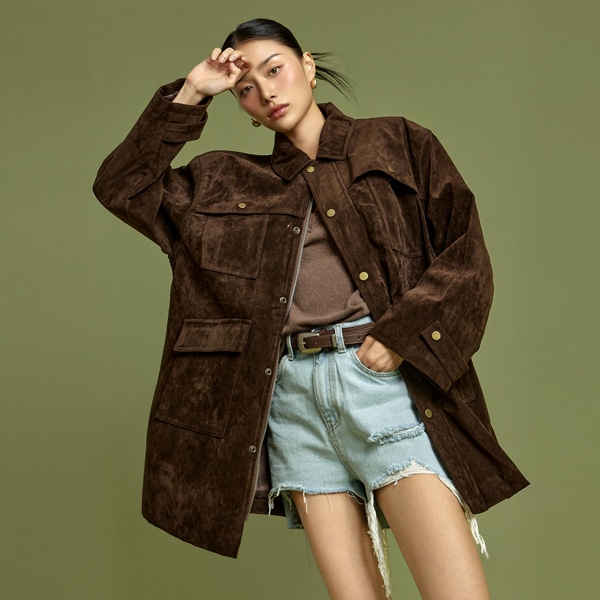 J2834 スエード ポケット ジャンパー