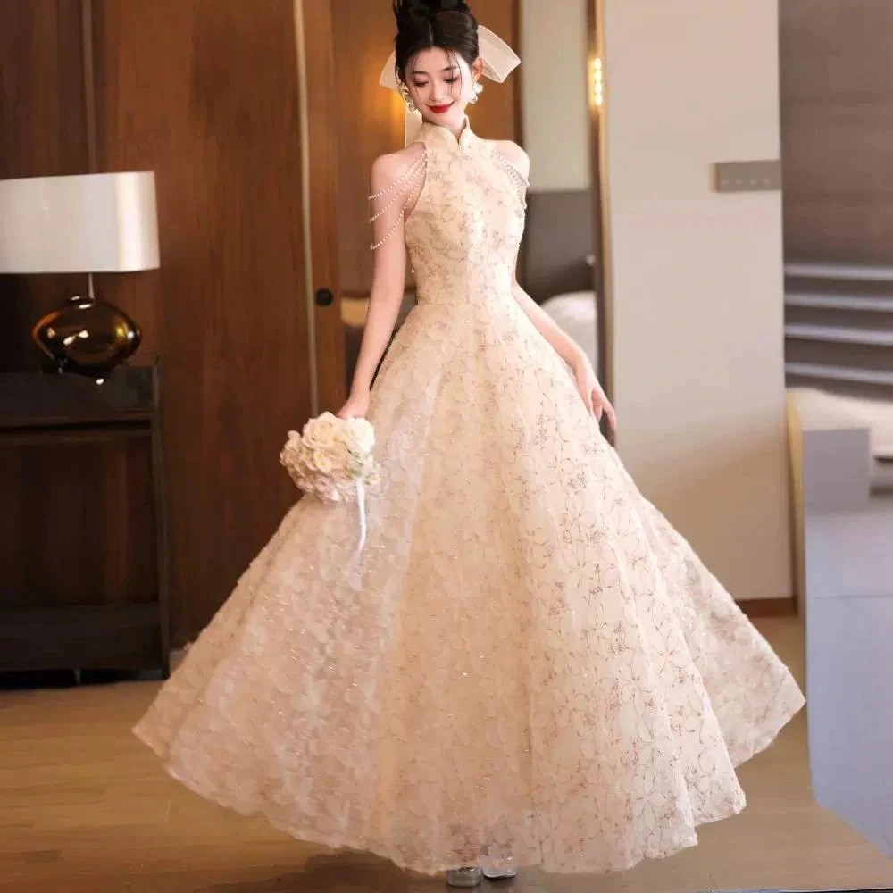 ドレス ワンピース チュール 卒業式 成人式 ホルターネック 発表会 結婚式 ドレス お呼ばれパーティー ドレス