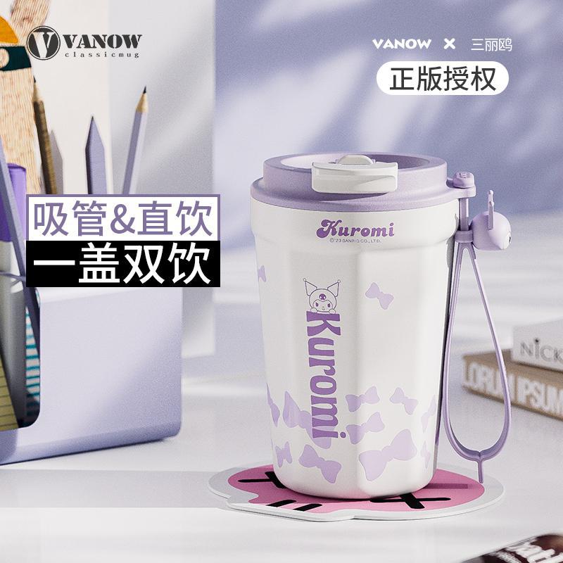 漫画魔法瓶カップ高見えストローカップポータブルクリエイティブ八角形コーヒーカップ