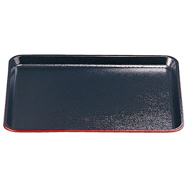 尺8耐熱木目長手盆 黒渕朱SL